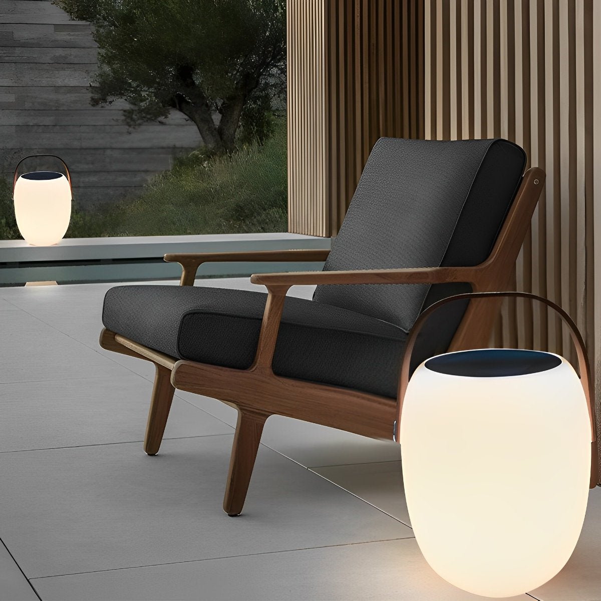 Linterna LED esférica recargable para terraza y patio con atenuador táctil – Diseño de esfera blanca de 7 pulgadas, alimentación solar + USB, resistente al agua para cenas al aire libre