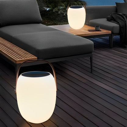 Linterna LED esférica recargable para terraza y patio con atenuador táctil – Diseño de esfera blanca de 7 pulgadas, alimentación solar + USB, resistente al agua para cenas al aire libre