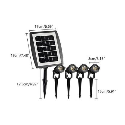 Solar-Powered Outdoor Spotlight Kit 8 ft Cable ABS Housing Adjustable Landscape Accent Light for Yard Pathway Tree Illumination