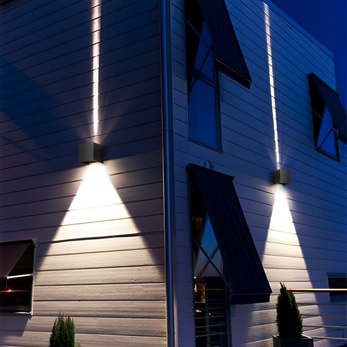 Outdoor Wall Sconce 12W Aluminum Cube Design Black White Up Down Light for Patio Entryway Garden Waterproof IP65