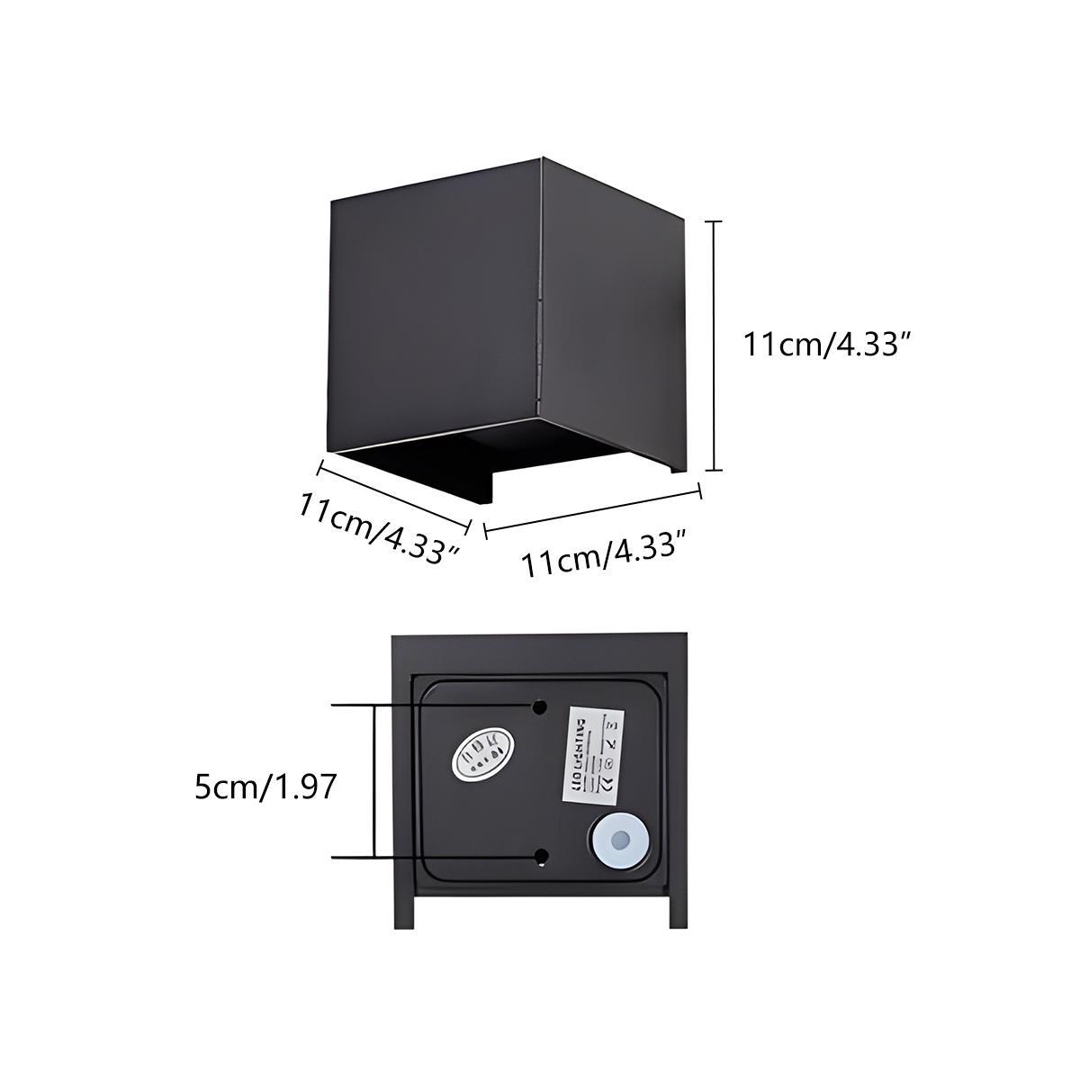 Outdoor Wall Sconce 12W Aluminum Cube Design Black White Up Down Light for Patio Entryway Garden Waterproof IP65