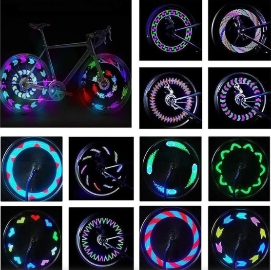 RGB Bike Wheel Spoke Light with 32 Animated Patterns – Motion-Activated Side Visibility for Night Cycling