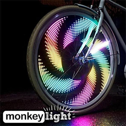 RGB Bike Wheel Spoke Light with 32 Animated Patterns – Motion-Activated Side Visibility for Night Cycling