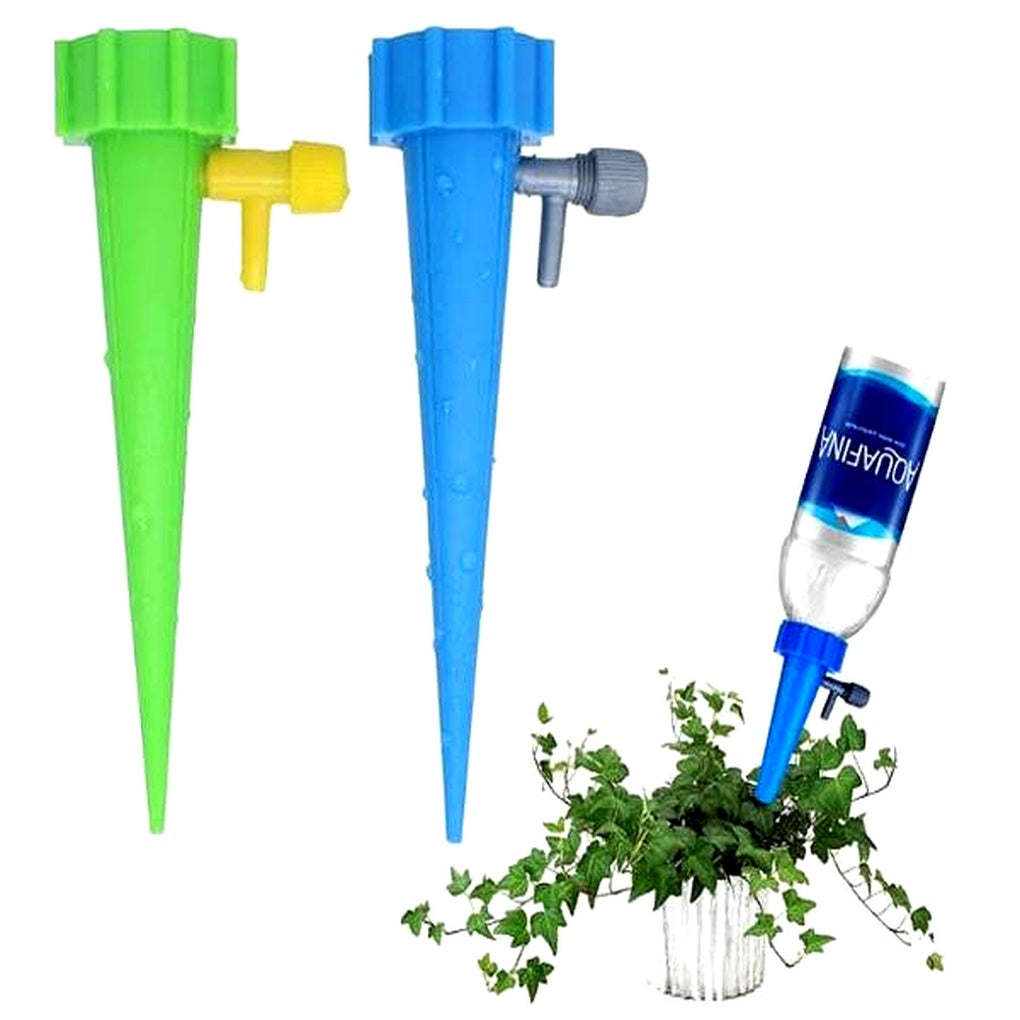 Self-Watering Stakes for Potted Plants – Adjustable Drip Irrigation System with Recycled Bottle Adapter – Set of 12