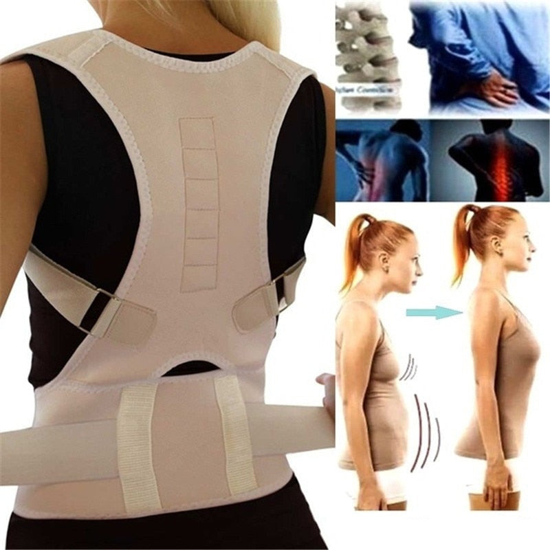 Posture Corrector Brace with Magnetic Therapy for Upper Back Support and Shoulder Alignment Relief | Adjustable Straps for Men and Women