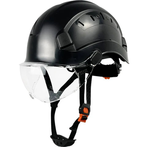 Safety Helmet | CE ABS Hard Hat with Integrated Goggles & Visor | Durable Protection for Industrial Use