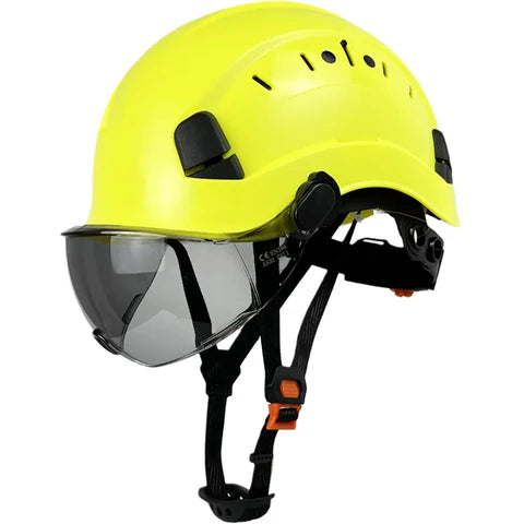 Safety Helmet | CE ABS Hard Hat with Integrated Goggles & Visor | Durable Protection for Industrial Use
