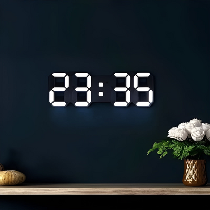 Reloj de pared LED moderno con pantalla digital y efecto 3D | Elegante reloj de pared decorativo para cualquier habitación