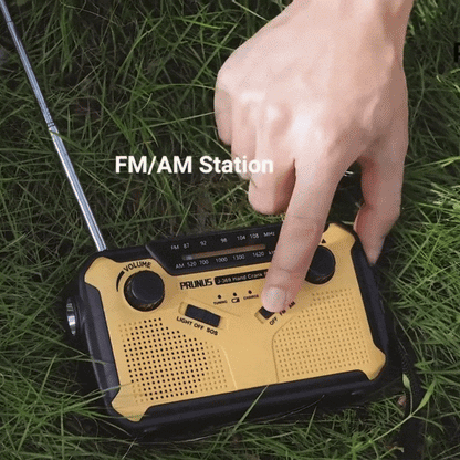 Wreaths Sun | Radio de emergencia con manivela y energía solar | Radio dinamo portátil con batería externa y linterna LED