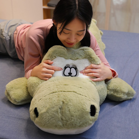 Peluche de cocodrilo gigante | Animal de peluche hipoalergénico para una comodidad máxima