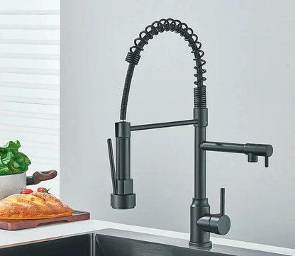 Wearclo | Grifo de cocina con caño en espiral y rotación de 360° para una maniobrabilidad sin esfuerzo