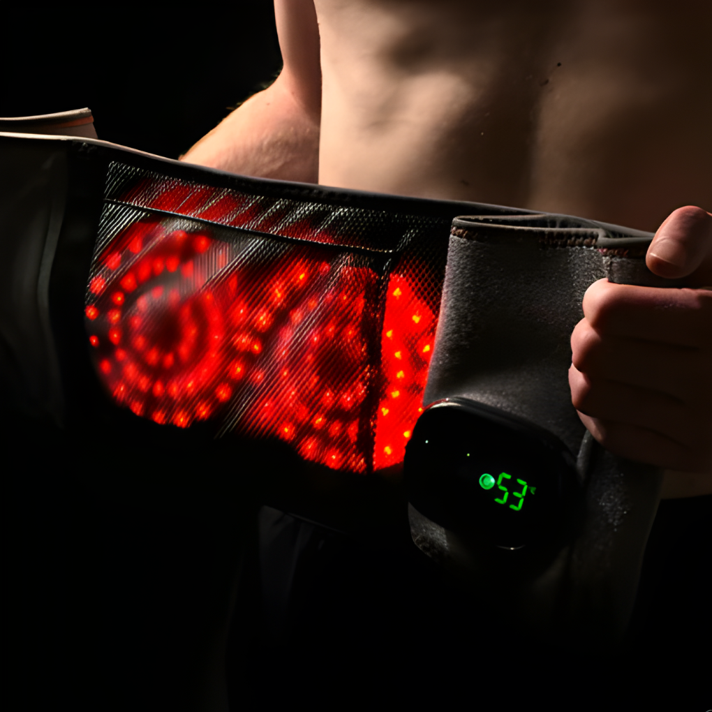 Wearclo | Cinturón de masaje con terapia de luz roja y calor para el alivio muscular