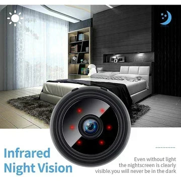 Compact WiFi Security Camera 1080P HD Indoor Outdoor Night Vision Motion Detection Live Audio Video Streaming Wireless Mini Surveillance