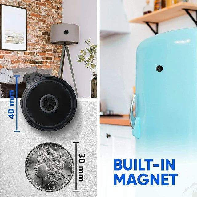 Compact WiFi Security Camera 1080P HD Indoor Outdoor Night Vision Motion Detection Live Audio Video Streaming Wireless Mini Surveillance