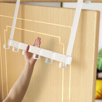 Wearclo | Over-the-Door Hook Rack with 6 Sturdy Hooks for Space-Saving Organization