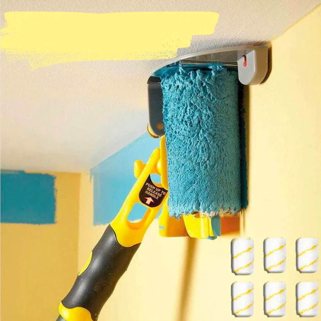 Rodillo para bordes de pared, herramienta perfiladora de pintura con cuchilla de precisión y brocha, herramienta para bordes limpios y acabados
