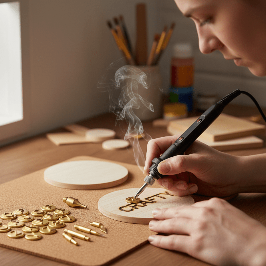 Adjustable Temperature Pyrography Tool Kit for Wood, Leather & Metal