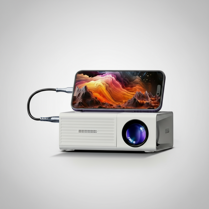 Portable Mini HD LED Projector with 3000 Lumen Brightness | Compact Design for Home and Outdoor Use