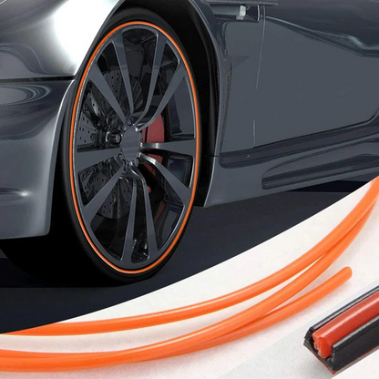 Adhesive Wheel Rim Guard Strip – Rubber Edge Protector Tape for Car Rims, Curb Rash Prevention, 26 ft Roll, DIY Install, Universal Fit for