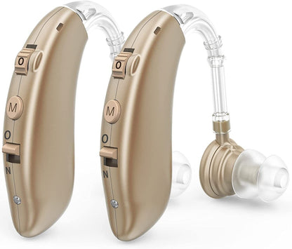 USB Rechargeable BTE Sound Amplifier with Adaptive Noise Filtering Technology for Daily Clarity & Comfort