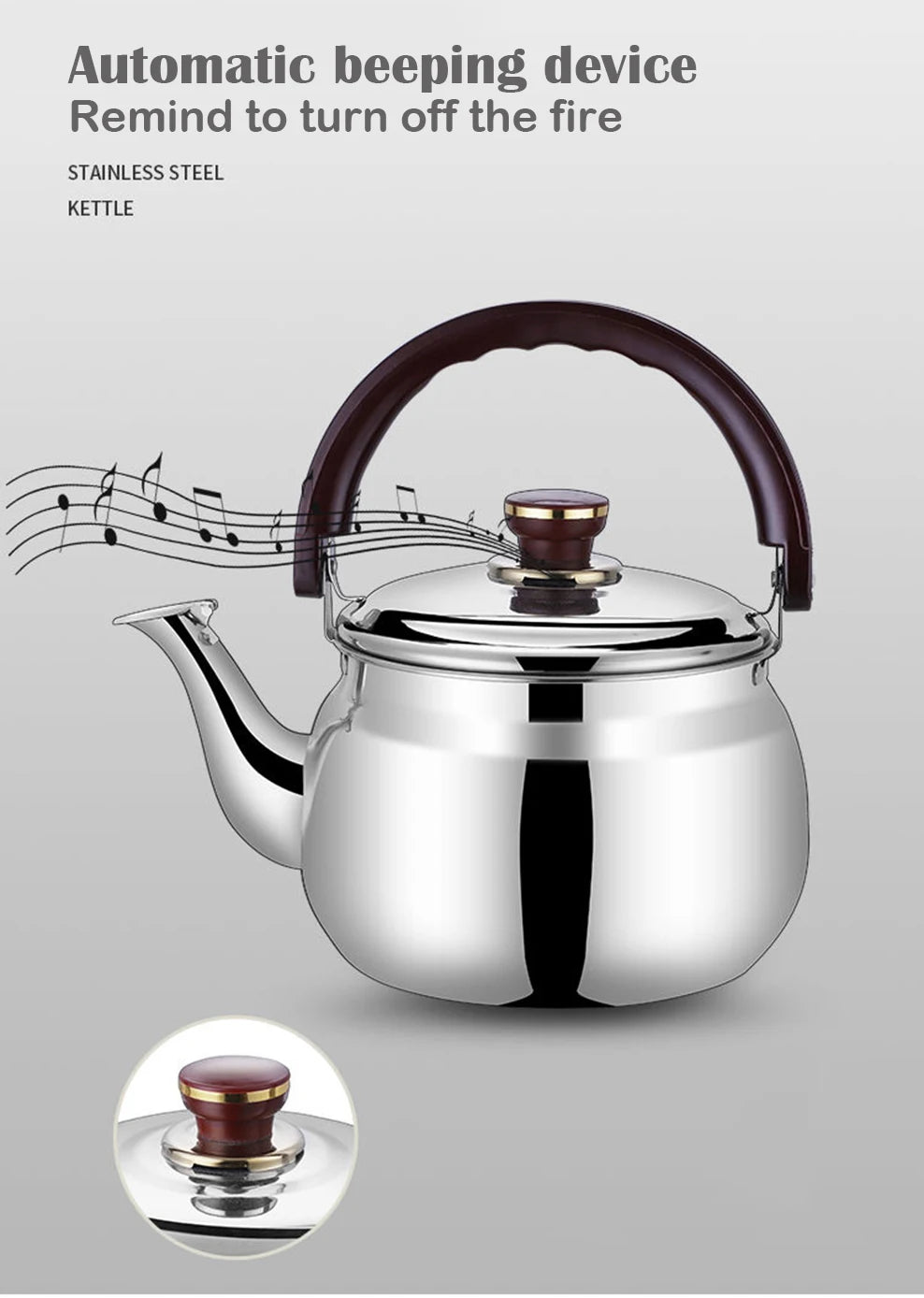 Wearclo | Stainless Steel Whistling Tea Kettle with Ergonomic Handle | Durable Design for Long-Lasting Use