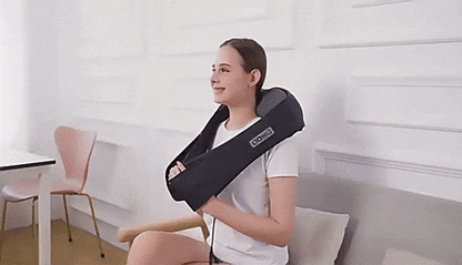 Wearclo | Cojín de masaje Shiatsu con calor infrarrojo | Alivio portátil para el dolor de cuello y hombros