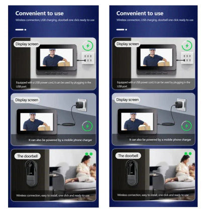 Wireless Video Doorbell with Intercom & HD Night Vision | 4.3 IPS Display for Enhanced Home Security