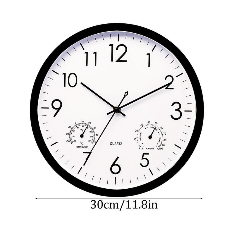 Dual-Display Garden Clock & Thermometer for Patio, Poolside & Yard – All-Weather Metal Design, Large Numbers