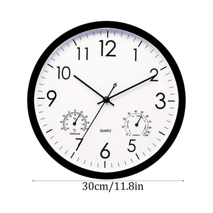 Dual-Display Garden Clock & Thermometer for Patio, Poolside & Yard – All-Weather Metal Design, Large Numbers