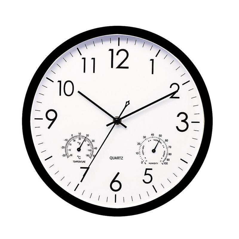Dual-Display Garden Clock & Thermometer for Patio, Poolside & Yard – All-Weather Metal Design, Large Numbers