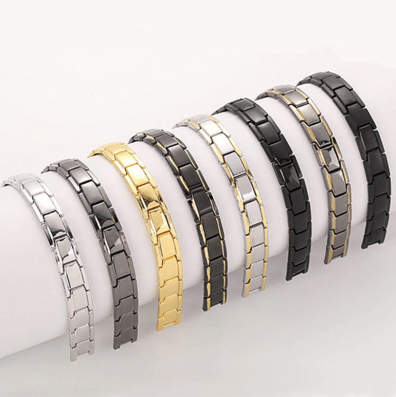 Stainless Steel Wellness Bracelet with Embedded Magnets for Daily Comfort & Style | Men's & Women's Accessory for Active Living