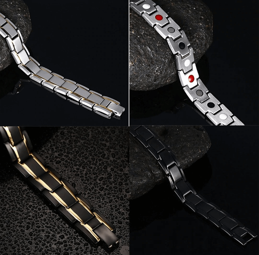 Stainless Steel Wellness Bracelet with Embedded Magnets for Daily Comfort & Style | Men's & Women's Accessory for Active Living