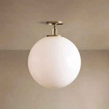 Globe Ceiling Light Fixture Steel Frame E26 Socket Flush Mount for Living Room Bedroom Hallway Entryway Modern Farmhouse Industrial Lighting