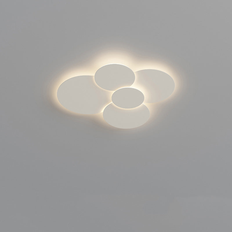 Lámpara de techo LED empotrable 31.5×28 pulg. regulable con control remoto, diseño de disco moderno de acrílico blanco para dormitorio, sala de estar y baño 1