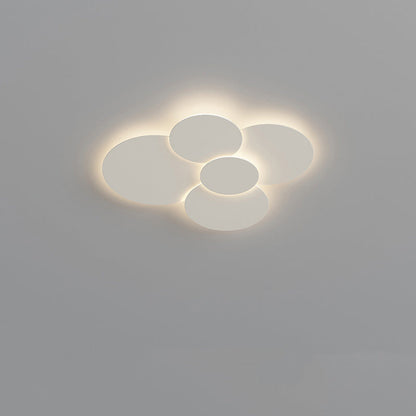 Lámpara de techo LED empotrable 31.5×28 pulg. regulable con control remoto, diseño de disco moderno de acrílico blanco para dormitorio, sala de estar y baño 1