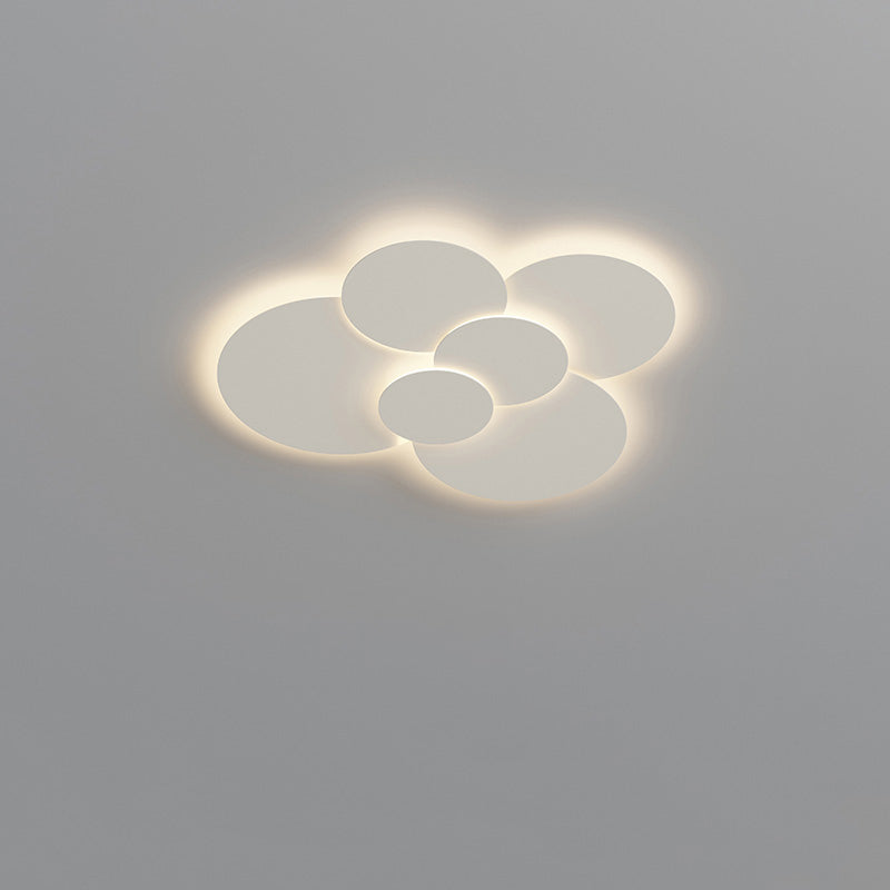 Lámpara de techo LED empotrable 31.5×28 pulg. regulable con control remoto, diseño de disco moderno de acrílico blanco para dormitorio, sala de estar y baño 1