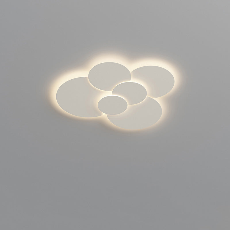 Lámpara de techo LED empotrable 31.5×28 pulg. regulable con control remoto, diseño de disco moderno de acrílico blanco para dormitorio, sala de estar y baño 1
