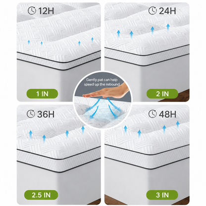Comfort Cloud | Sobrecolchón de bambú con cubierta tipo almohada de 3 pulgadas | Diseño transpirable para la máxima comodidad al dormir