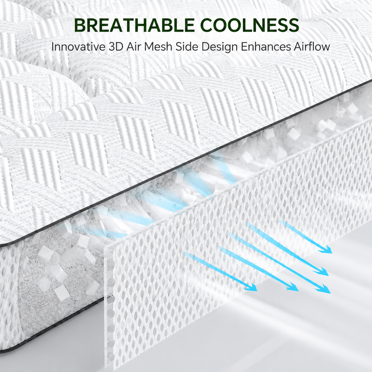 Comfort Cloud | Sobrecolchón de bambú con cubierta tipo almohada de 3 pulgadas | Diseño transpirable para la máxima comodidad al dormir