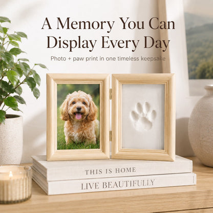 Ortekor Pet Paw Print Frame Kit for Dogs & Cats - DIY Keepsake Photo Frame for Home Display, First Paw Memories & Pet Loss Sympathy Gift