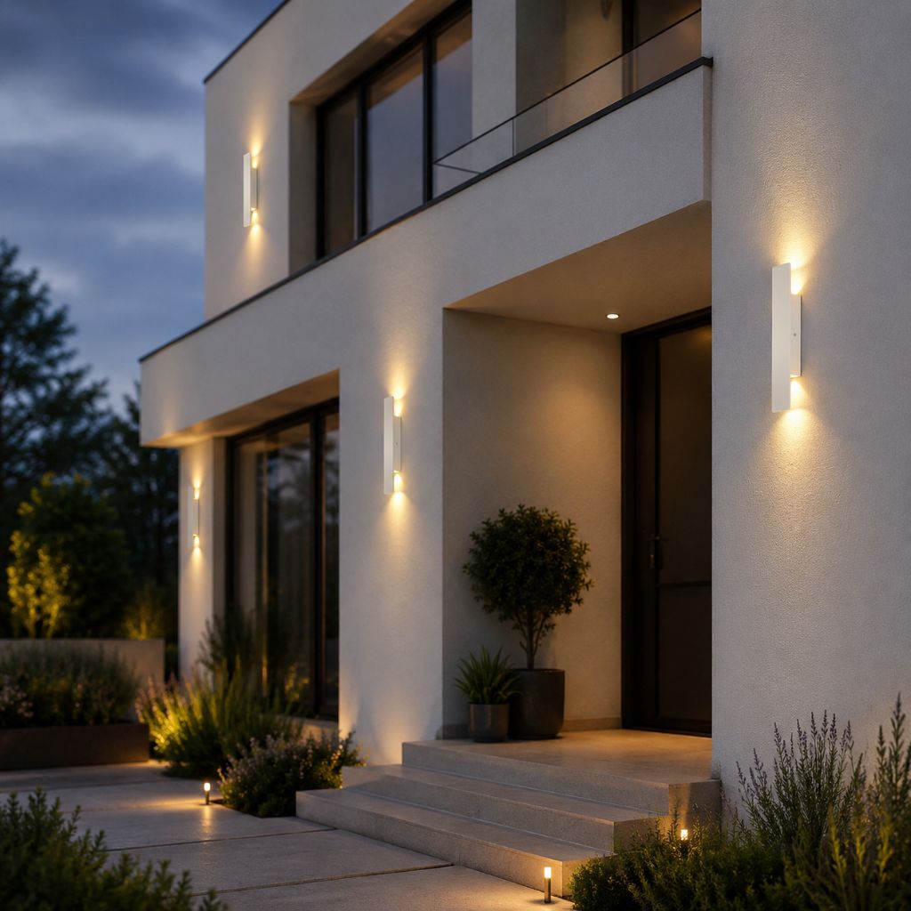 Lámpara de pared LED para exteriores, aplique de aluminio impermeable para patio, jardín, entrada, iluminación exterior moderna, 6W 18W 24W