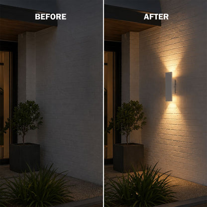Lámpara de pared LED para exteriores, aplique de aluminio impermeable para patio, jardín, entrada, iluminación exterior moderna, 6W 18W 24W