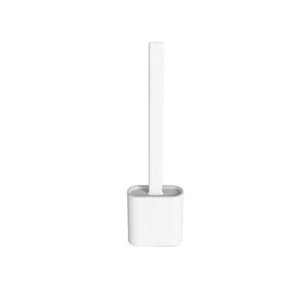 Flexible Silicone Toilet Brush with Holder and Wall Mount for Modern Bathrooms