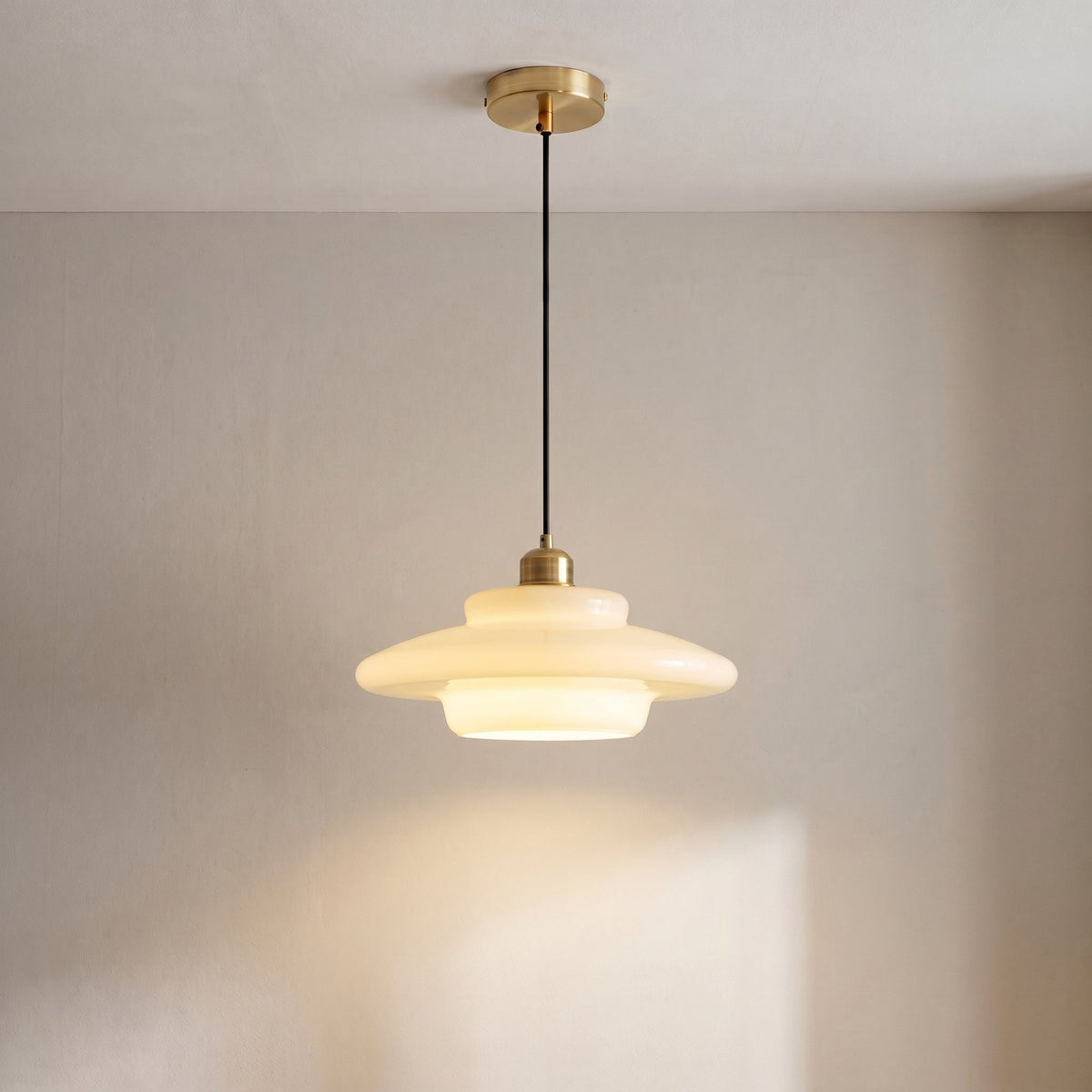 Frosted Glass Pendant Light – Modern Minimalist Kitchen & Dining Room Ceiling Fixture with Diffused LED Glow