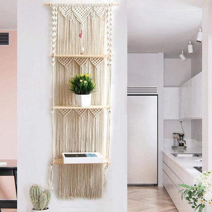 3-Level Macrame Hanging Shelves