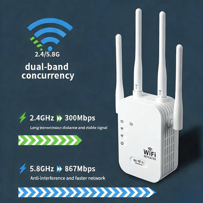 Extensor WiFi para exteriores | Conectividad de largo alcance con diseño resistente a la intemperie | Ideal para streaming en jardines y patios