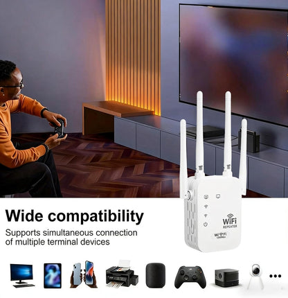 Extensor WiFi para exteriores | Conectividad de largo alcance con diseño resistente a la intemperie | Ideal para streaming en jardines y patios