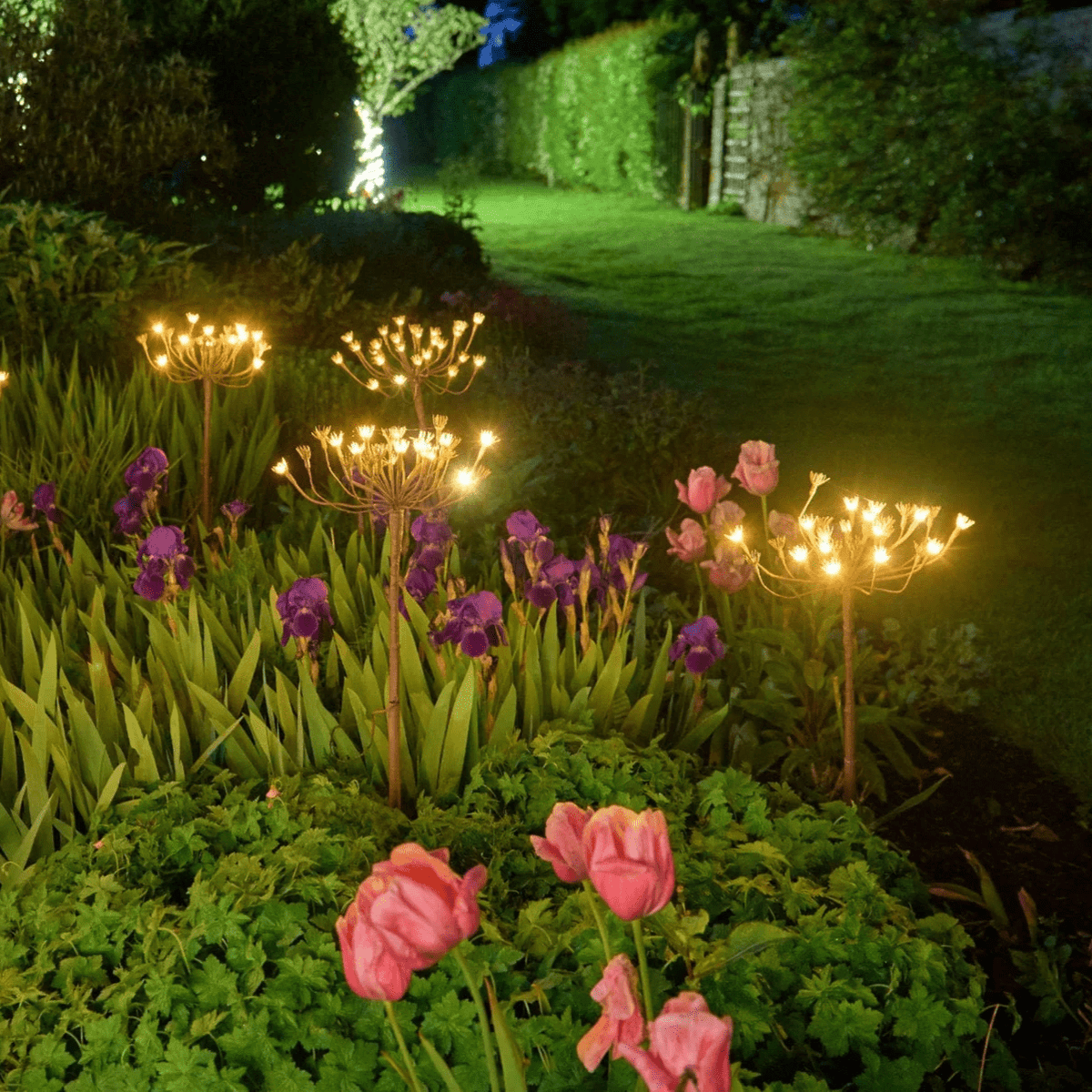 Solar Stake Lights for Garden 6-Pack 40 Inch Tall LED Branch Outdoor Landscape Path Decoration Dusk to Dawn Auto On Off