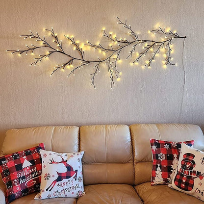 LED Branch Light Bendable 8ft Decorative Vine with Remote Timer Adjustable Copper Wire Twigs for Home Decor Mantle Living Room Bedroom Indoo