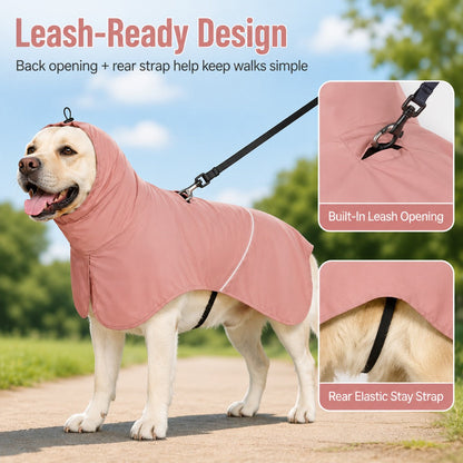 Ortekor Hooded Dog Sun & Rain Cape for Summer Walks - Lightweight Neck-to-Back Coverage for Drizzle, Wind & Sunny Outdoor Days